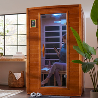 Infrared Sauna Built for Daily Wellness, Low EMF Carbon Panels, Canadian Hemlock Wood, Bluetooth Audio
