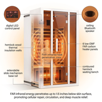2 Person Extendable FAR Infrared Sauna for Home, Hemlock Wood Low EMF 6 Carbon Heaters Indoor Saunas with LED Lights, Bluetooth Speaker, Digital Control Panel, and Seating Bench — How It Works
