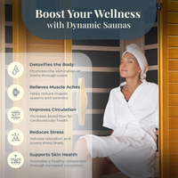 Infrared Sauna Built for Daily Wellness, Low EMF Carbon Panels, Canadian Hemlock Wood, Bluetooth Audio
