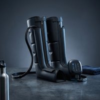 Air Compression Circulation Leg Massage Air Pressure Recovery Boots Power Pump Lymphatic Drainage Device Professional Athletes — Studio Shot