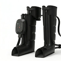 Air Compression Circulation Leg Massage Air Pressure Recovery Boots Power Pump Lymphatic Drainage Device Professional Athletes — Studio Shot