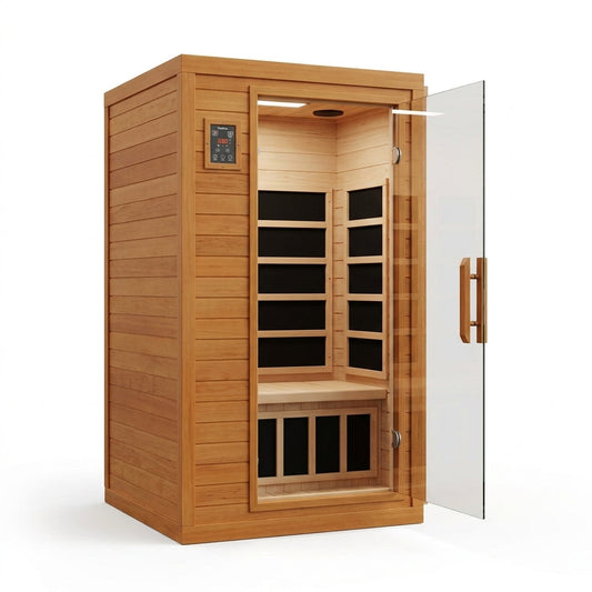 Andora 2-Person Low EMF FAR Infrared Sauna, Canadian Hemlock — Studio Shot