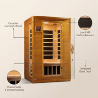 Andora 2-Person Low EMF FAR Infrared Sauna, Canadian Hemlock — infographic