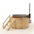 Hot Tub and Ice Bath Combo Designed for Off-Grid Recovery, Wood-Fired Heater, 4-5 Person Capacity, Premium Pine